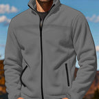 Herren Fleecejacke mit hochschließendem Kragen und Reißverschlusstaschen R&B