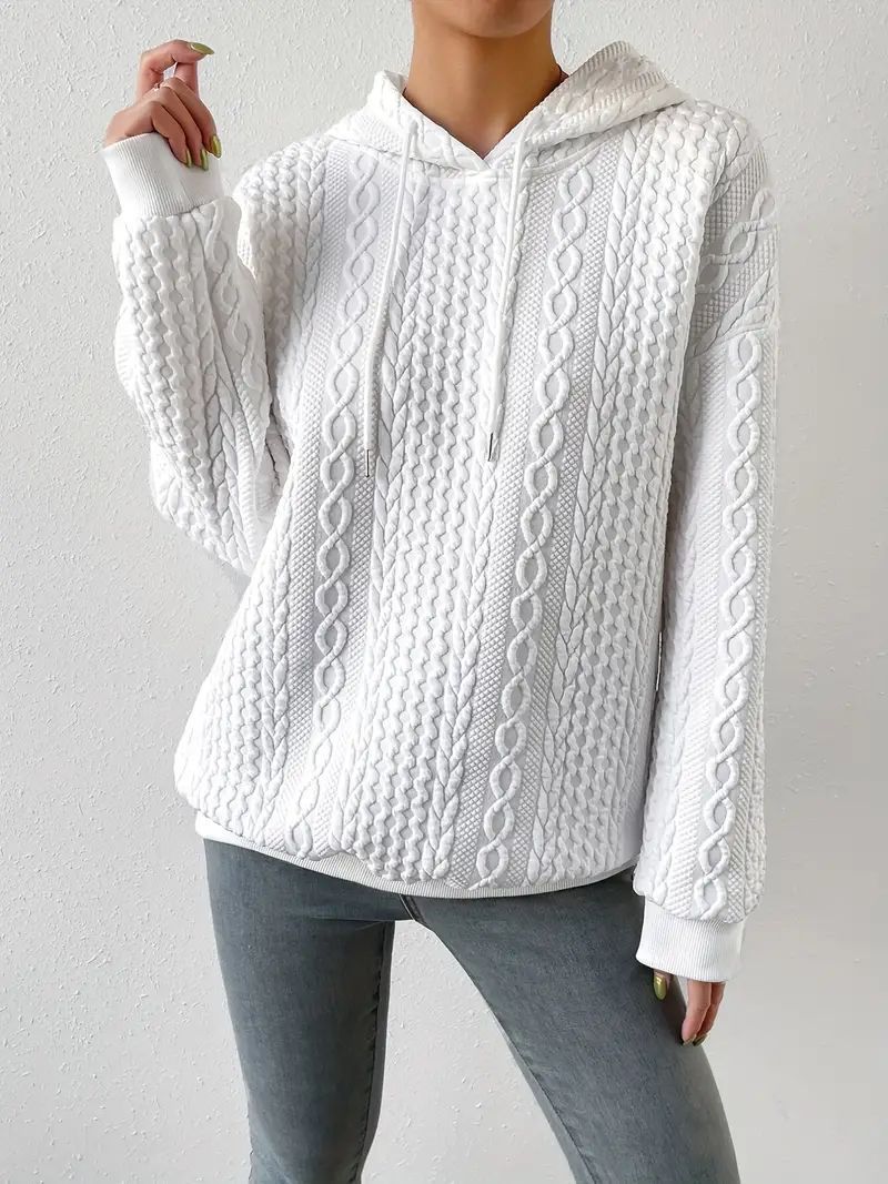 Damen Kapuzenpullover mit Kordelzug und strukturiertem Muster R&B