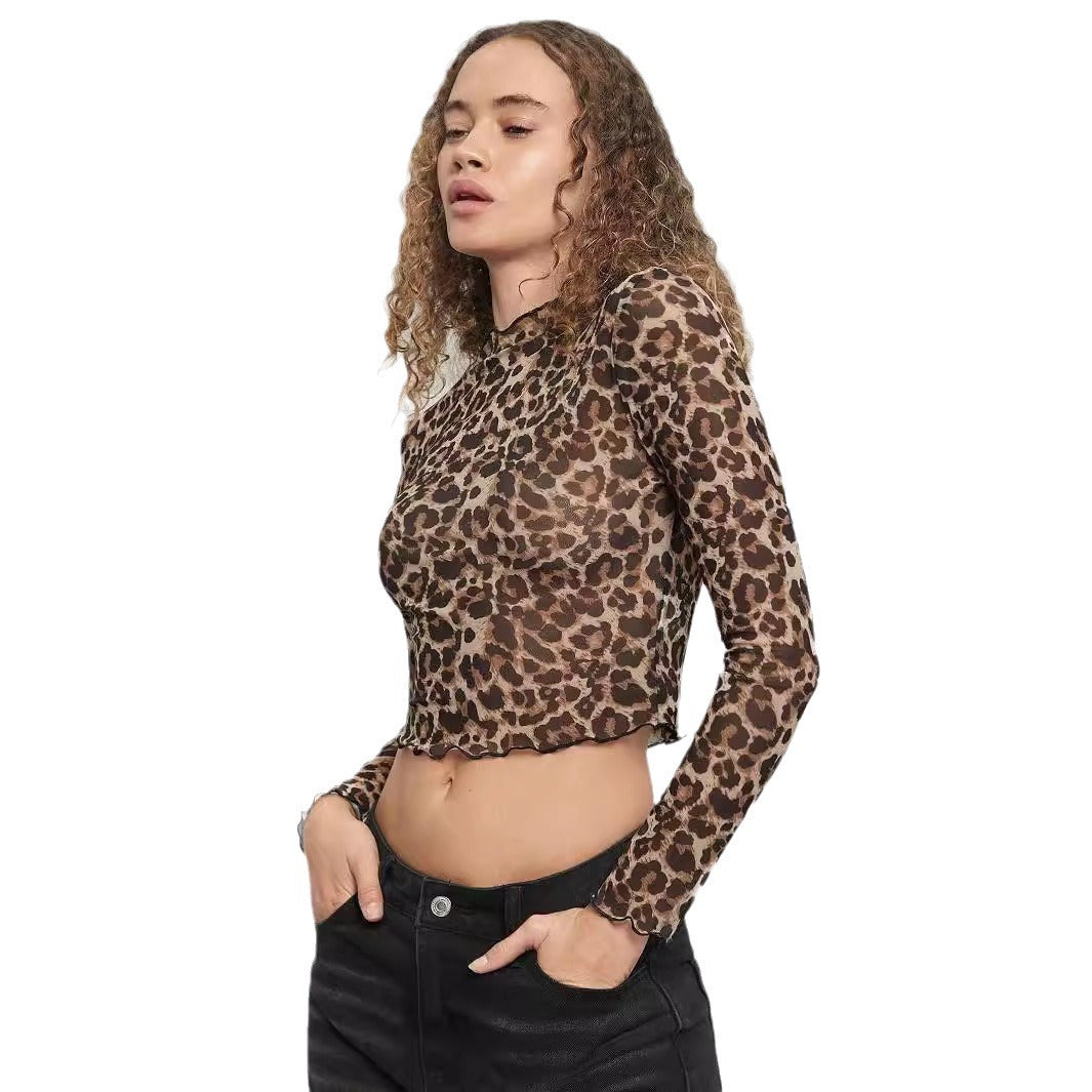 Damen Transparente Langarmshirt R&B