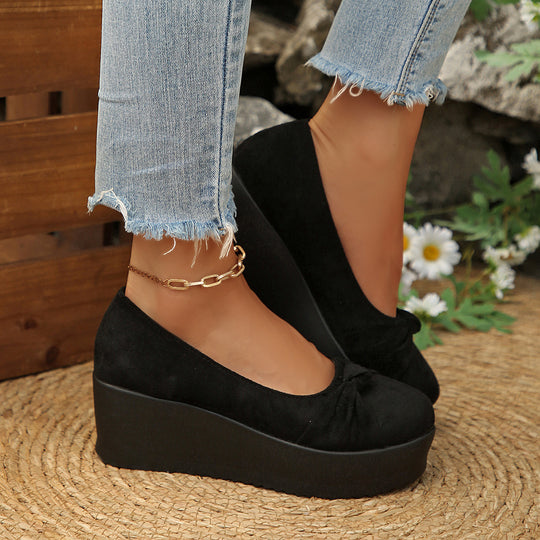 Damen Wedge-Pantoletten mit dekorativem Schleifenakzent und modischem Design R&B