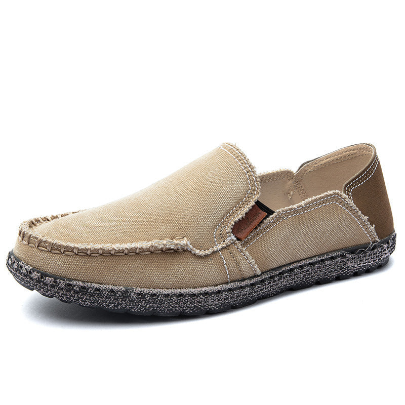 Damen lässige Slip-On Schuhe aus robustem Denim mit handgenähter Optik R&B