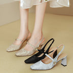 Damen Slingback-Pumps mit eleganter Schnallenverzierung