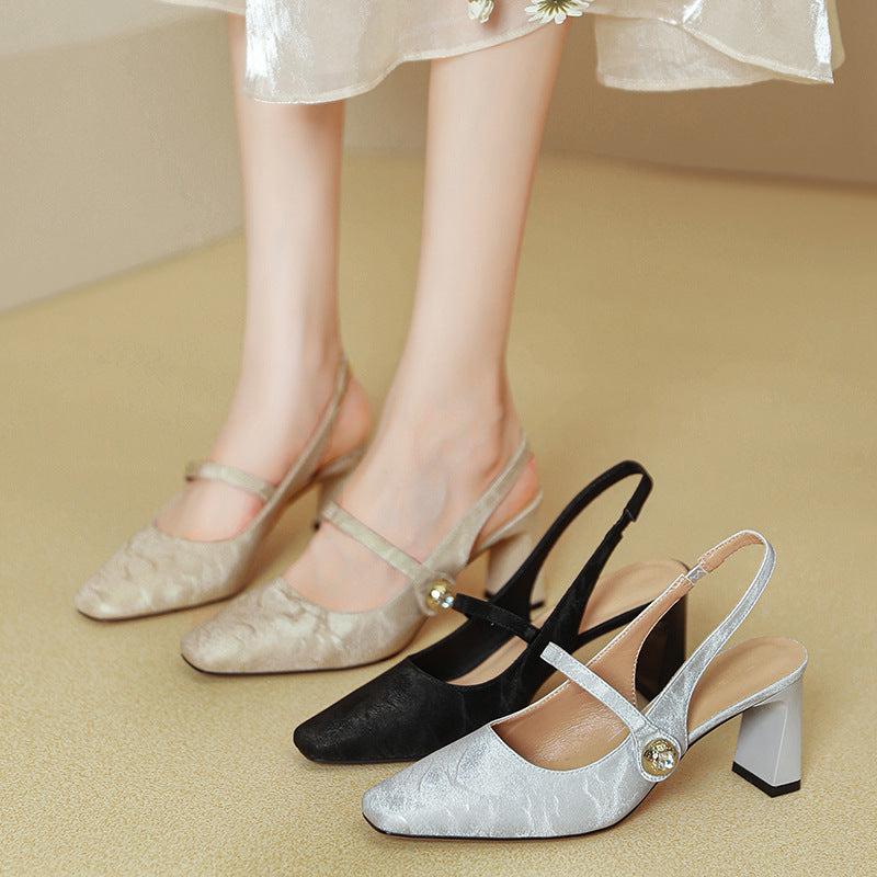 Damen Slingback-Pumps mit eleganter Schnallenverzierung