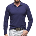 Herren Langarm Poloshirt mit modernem Schnitt R&B