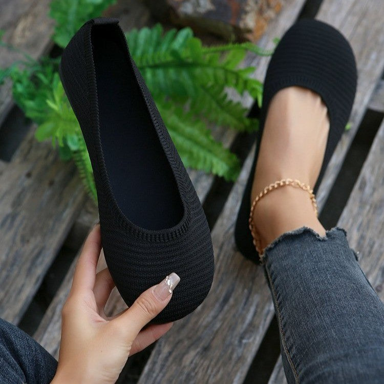 Damen flexible Ballerinas aus atmungsaktivem Strickmaterial R&B