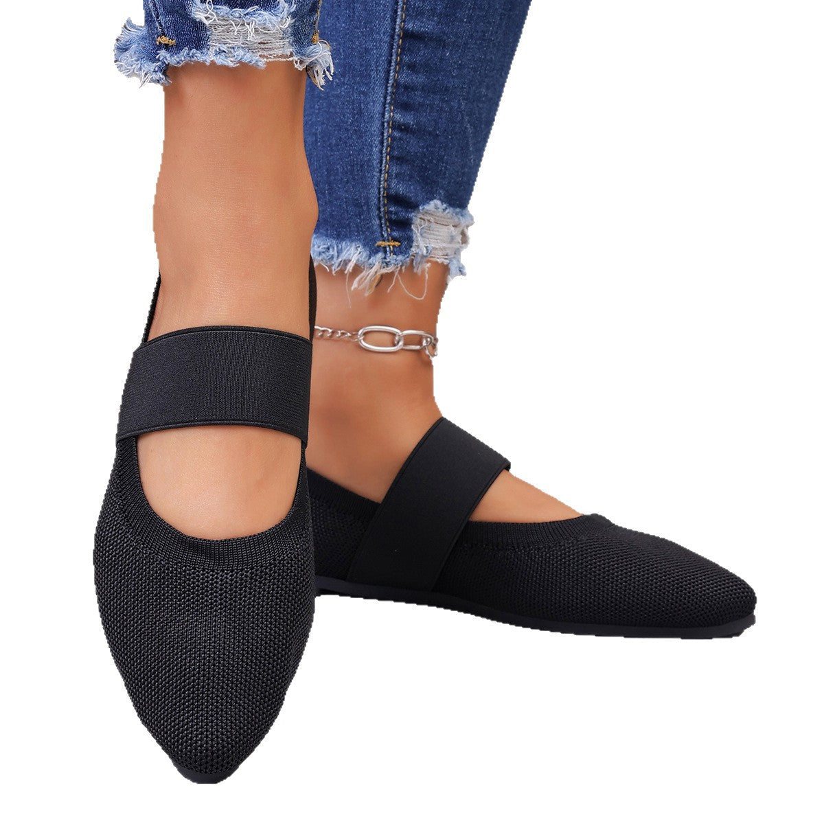 Damen Komfortable Ballerinas mit elastischem Riemen R&B