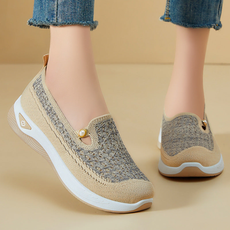 Damen Komfortable Strick-Sneaker mit rutschfester Sohle R&B
