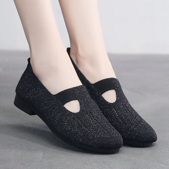 Damen atmungsaktive Slip-On Ballerinas mit elastischem Einschlupf und flexibler Sohle R&B