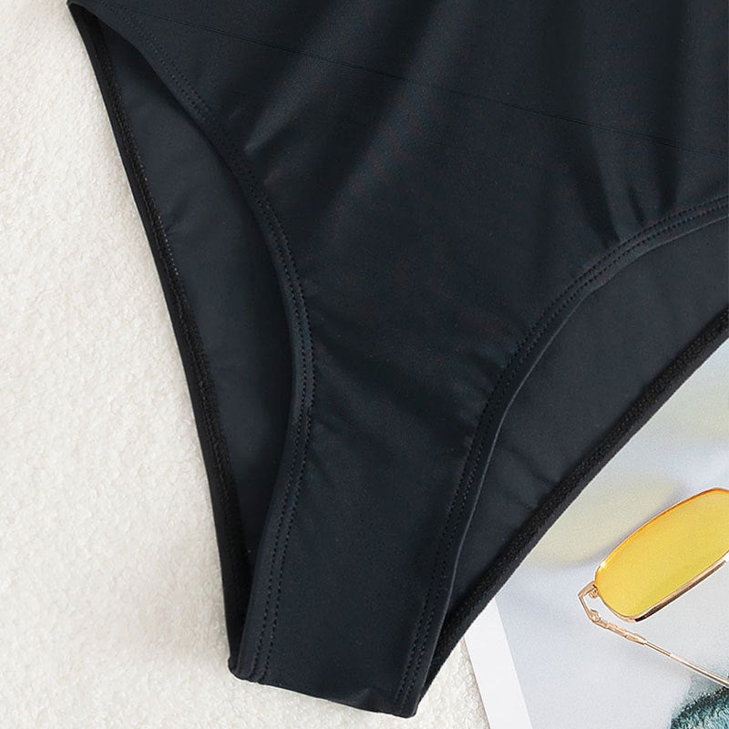 Damen Cut-Out Einteiler Badeanzug R&B