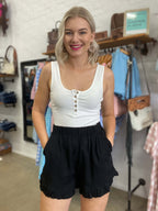 Damen Freizeitshorts mit Rüschendetails und praktischen Taschen R&B