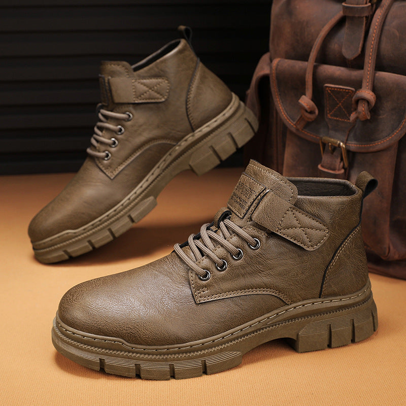 Herren robuste Schnürstiefel mit verstellbarem Riemen