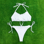 Damen Triangel-Bikini mit Rüschen und verstellbaren Trägern R&B