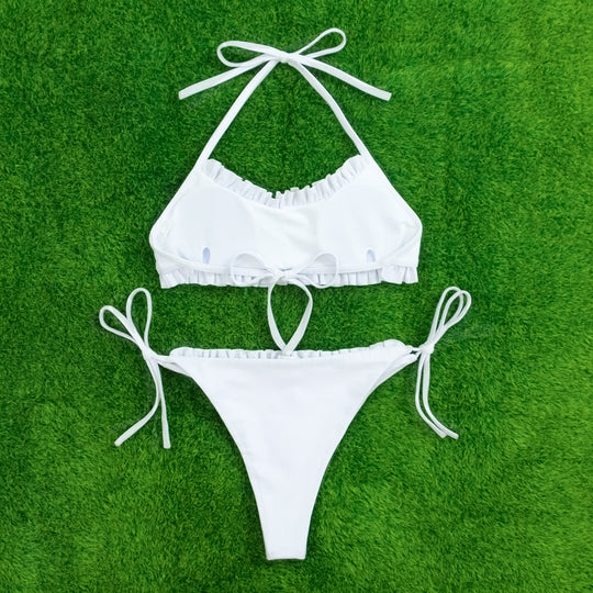 Damen Triangel-Bikini mit Rüschen und verstellbaren Trägern R&B