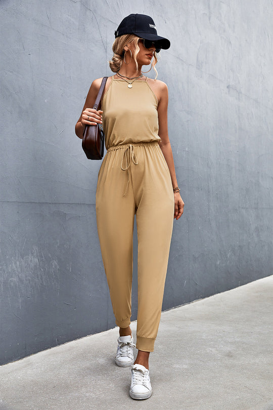 Damen Jumpsuit mit verstellbarem Taillenzug und luftiger Passform R&B