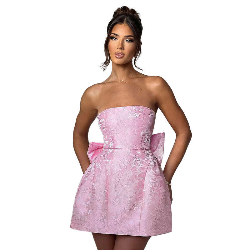Damen Strapless Cocktailkleid mit voluminösem Rock R&B