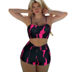 Damen Sportliches Bikini-Set mit hoch geschnittenem Unterteil und modischem Oberteil R&B