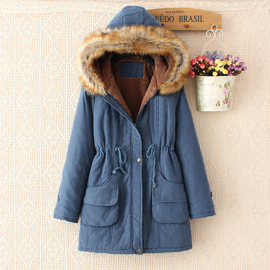 Damen gesteppte Übergangsjacke mit faux Pelzkragen und praktischen Taschen R&B