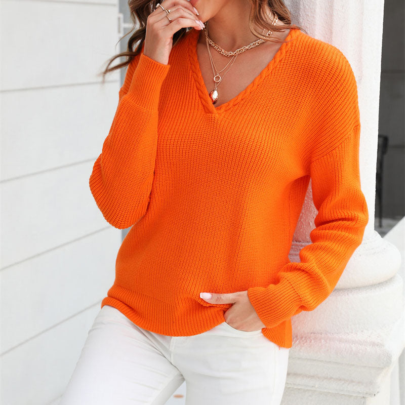 R&B | Damen Strickpullover mit V-Ausschnitt In Lockerer Passform
