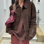 Damen lässige Kurzjacke aus weichem Material mit praktischen Reißverschlüssen R&B