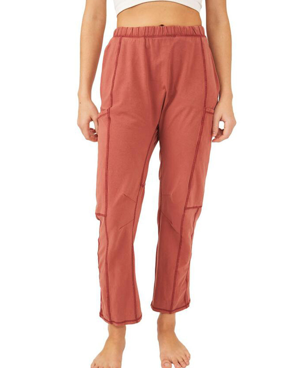 Damen Bequeme Freizeithose mit praktischen Seitentaschen und elastischem Bund R&B