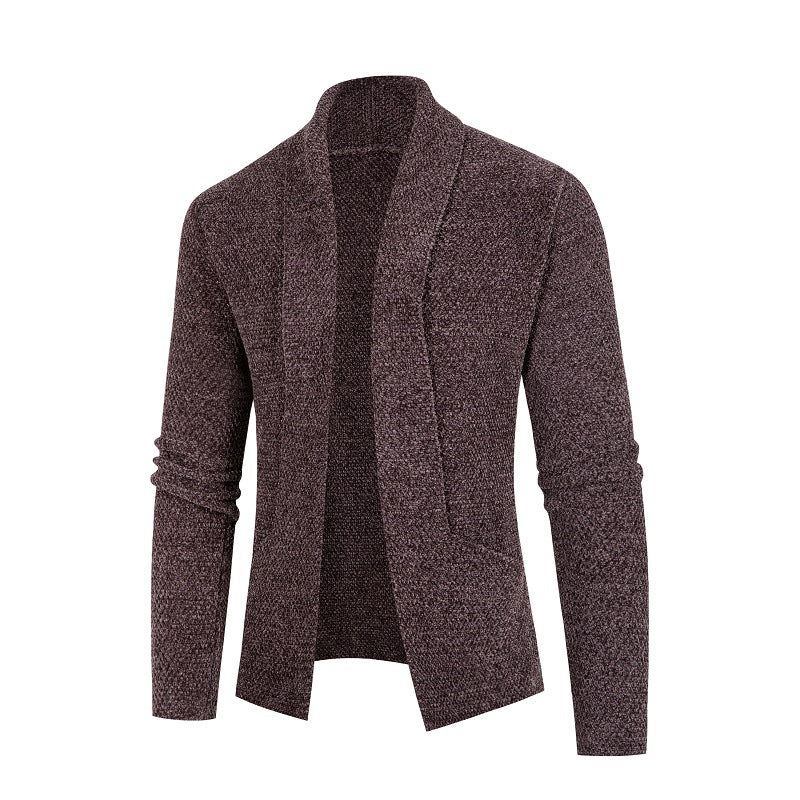 Herren Strickjacke mit modernem Schalkragen und feinem Strukturmuster R&B
