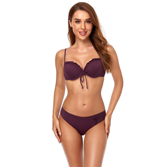 Damen Bikini mit Rüschendetails und verstellbaren Trägern R&B