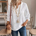 Damen Bluse mit besticktem Design und luftiger Passform R&B