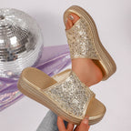 Damen Glitzernde Plattform-Sandalen