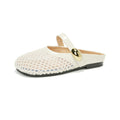 Damen Slip-On Clogs mit modischem Netzdesign und dekorativem Verschluss