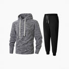 Herren Fleece-Kapuzenpullover und Jogginghose Set R&B