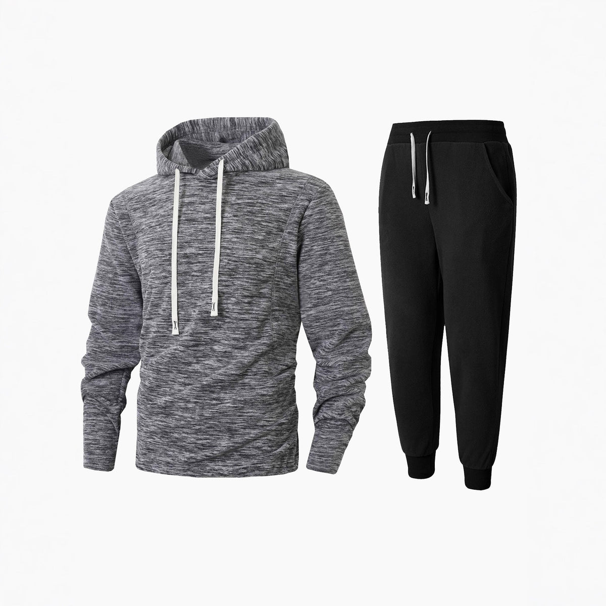 Herren Fleece-Kapuzenpullover und Jogginghose Set R&B