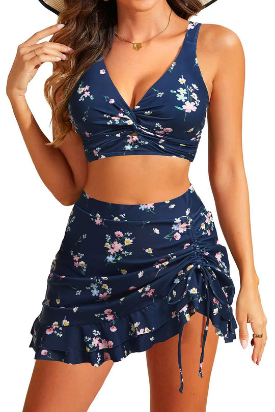 Damen Bikini-Set mit raffiniertem Rüschensaum R&B