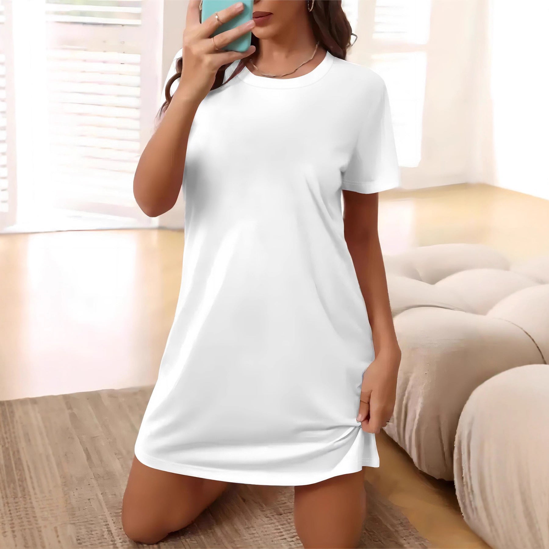 Damen T-Shirt-Kleid im lässigen Schnitt mit Rundhalsausschnitt R&B