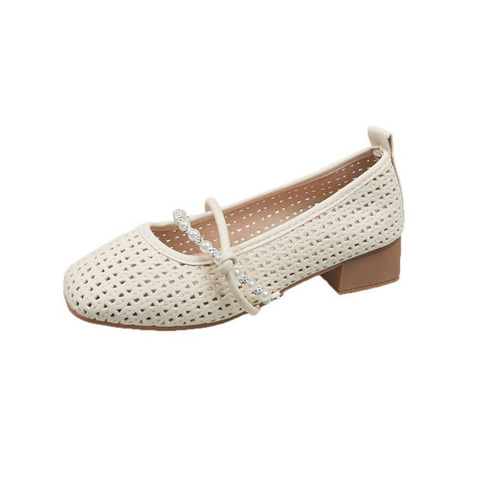 Damen Komfortable Ballerinas mit feinem Riemen und zierlichem Schmuckdetail R&B