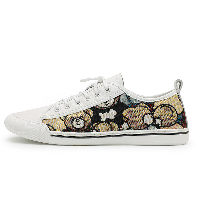 Damen Sneakers mit kreativem Bärenmotiv und rutschfester Sohle R&B