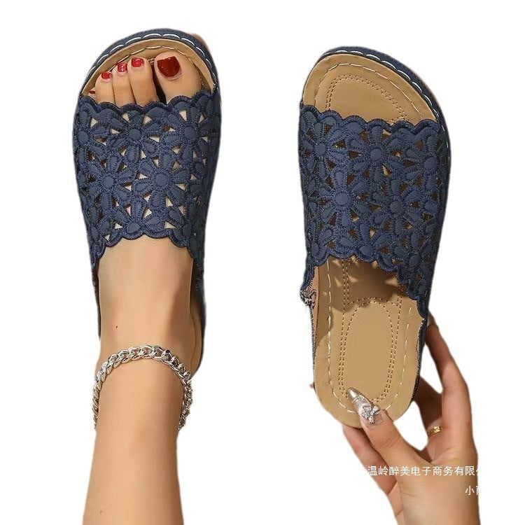 Damen dekorative Clogs mit modischem Lochmuster R&B