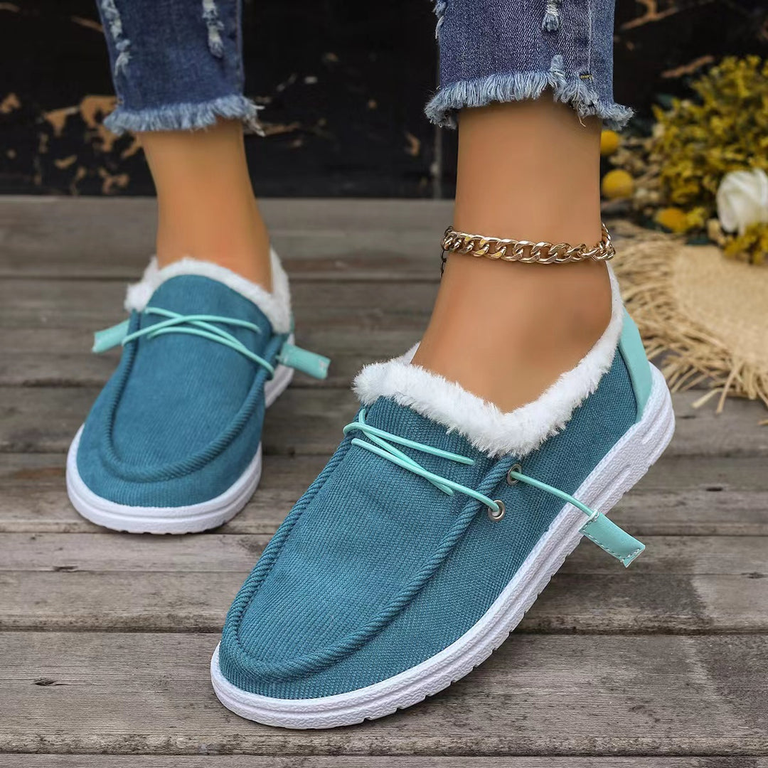 Damen warme und bequeme Slipper mit Futter und rutschfester Sohle R&B