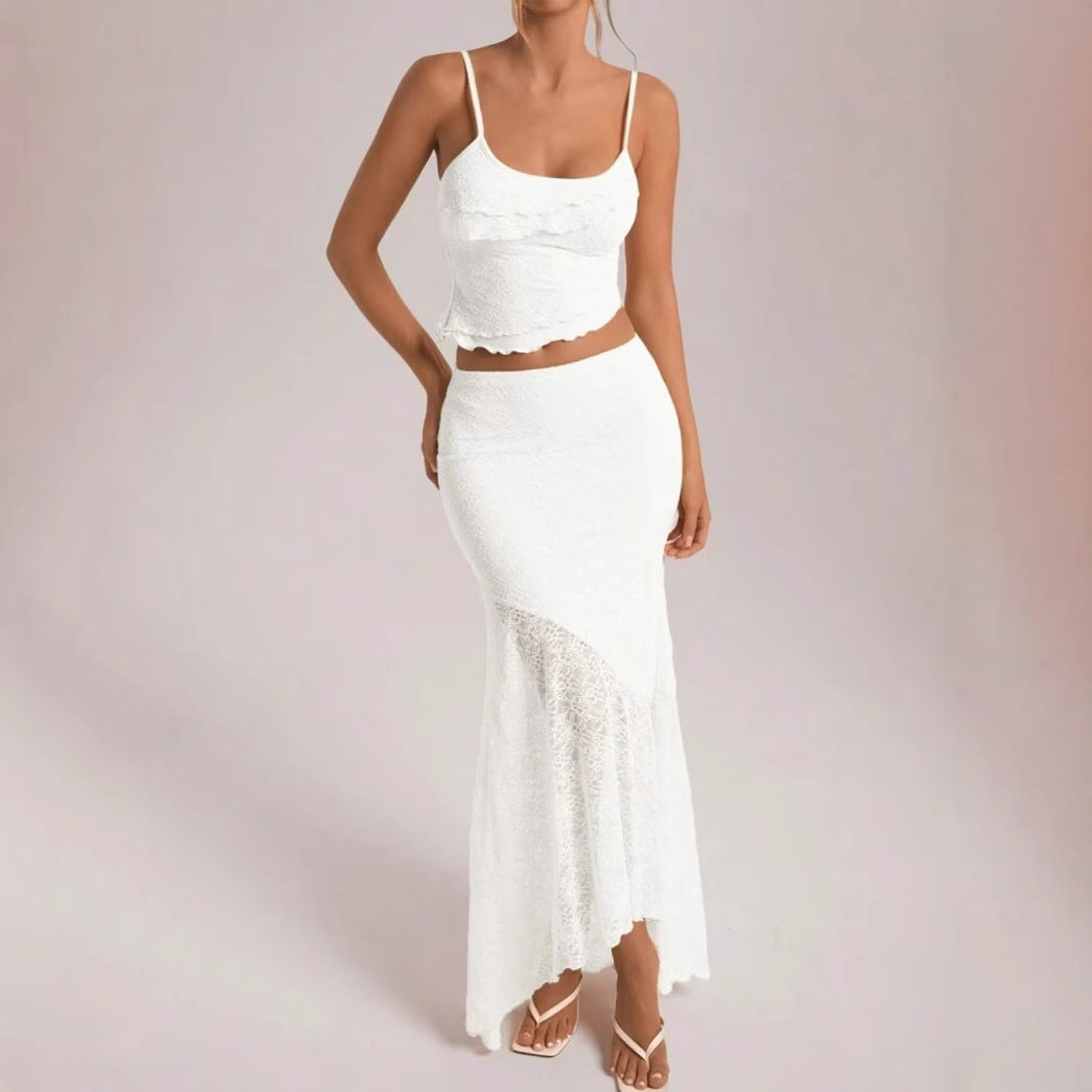 Damen Spitzen Set mit Rüschendetails R&B