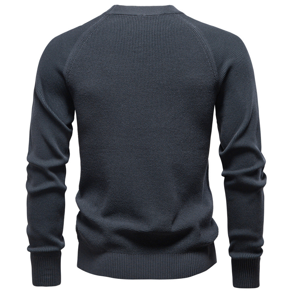 Herren Strickpullover mit innovativem Strukturmuster und Rundhalsausschnitt R&B