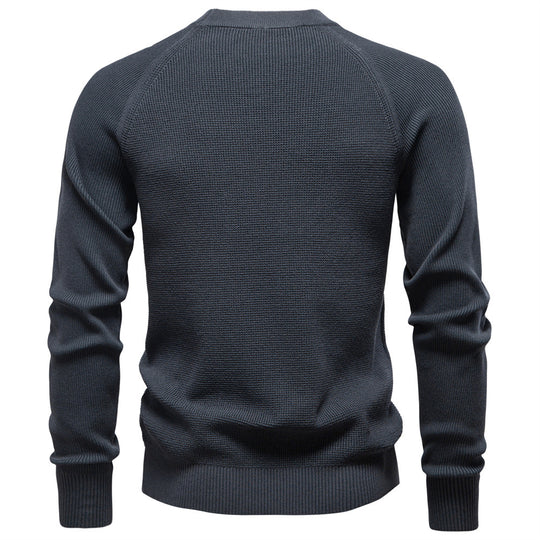 Herren Strickpullover mit innovativem Strukturmuster und Rundhalsausschnitt R&B