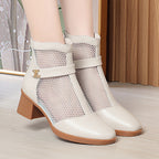 Damen Stiefeletten mit Netzdesign und komfortablem Blockabsatz R&B