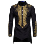 Herren elegantes traditionelles Hemd mit feinen Stickmustern