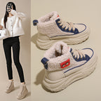 Damen High-Top Sneakers mit warmem Kunstfellfutter und rutschfester Sohle R&B