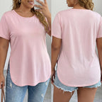 Damen lässiges T-Shirt mit seitlichem Schlitz R&B