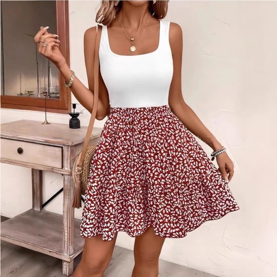 Damen Sommerkleid mit verspieltem Blumenmuster und körpernaher Passform R&B