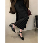 Damen elegante Slingback-Pumps mit geschmeidigem Lackfinish und verstellbarem Riemen R&B