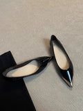 Damen spitze Ballerinas mit glänzendem Obermaterial und feinem Akzent R&B