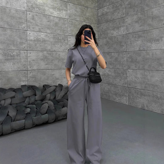 Damen Komfortabler und stilvoller Jumpsuit mit weitem Bein R&B