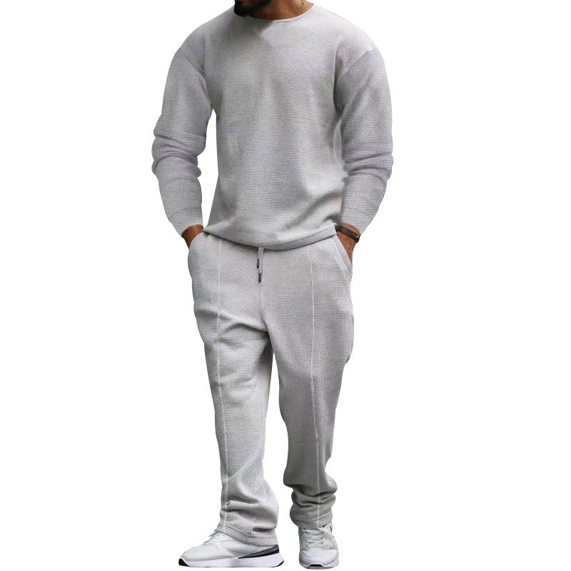 Herren lässiges Sweatshirt und Jogginghose Set mit strukturiertem Stoff R&B