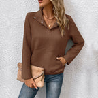 Damen Kapuzenpullover mit strukturiertem Waffelmuster und lässigem Schnitt